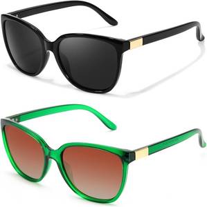 lot 6962 image: FIMILU 2pack Polarized Sunglasses for Women, Trendy Fashion Sun Glasses Square Retro Glasses UV Protection for Daily Outdoor