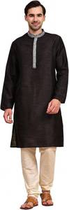 lot 6983 image: SKAVIJ Men s Art Silk Embroidered Kurta Pajama Set - Eid & Ramadan Traditional Festive Wear Size Small