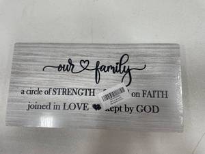 lot 6997 image: Home Decor  Our Family  Hanging Sign