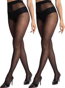 lot 7009 image: HONENNA Sheer Tights for Women 2 Pairs Ultra Thin Reinforced T Crotch Control Top Pantyhose Stockings