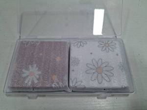 lot 7230 image: 2-Pack Compact Mirror for Travel, 1X3X Double Sided Magnifying Portable Pocket Handbag Handheld Foldable Cosmetic Mirror for Women - FLOWER PATTERN