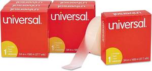 lot 7232 image: Universal Invisible Tape 34 x 1000 Inches, 1-Inch Core Clear, 6Pack (UNV83410)