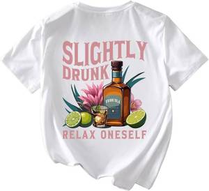 lot 7237 image: SOLY HUX Womens Crew Neck Short Sleeve Graphic Tees Cocktail Printed Going Out Party T Shirt Tops, Size Medium