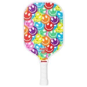 lot 1280 image: Franklin Sports Youth Paddle - Smiley Face Graphic Fiberglass Racquet for Pickleball - Retail $30