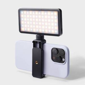 lot 1289 image: LED Camera Lighting Accessory with Battery Light and Phone Mount - heyday Black Camera Lighting Accessory - Retail $30