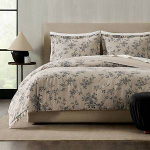 lot 1312 image: Jeremiah Brent Home 3pc King Floral Palacio Cotton Duvet Set Beige - Retail $99