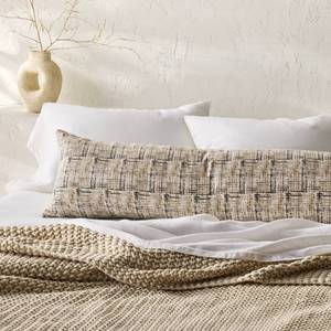 lot 1322 image: Lumbar Heavyweight Linen Blend Decorative Throw Pillow Grid Print - Casaluna - Retail $59