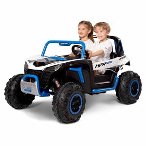 lot 1330 image: Hyper HPR900 UTV 12 Volt Battery Powered UTV for Kids - BlackBlue Steel & Plastic Ride-On ATV - Retail $250