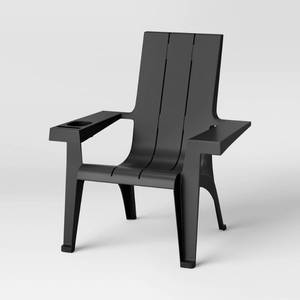 lot 1338 image: Resin Stackable Adirondack Chair Black - Room Essentials - Retail $25