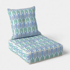 lot 1342 image: Wavy Stripe Deep Seat Cushion Set Multi Cool - Threshold - Retail $80