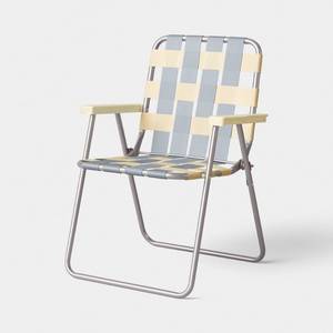 lot 1347 image: Webstrap Folding Chair Blue - Room Essentials ARM REST DAMAGED  - Retail $30