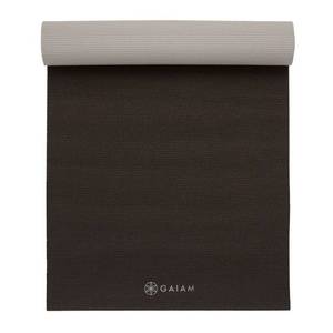 lot 1348 image: Gaiam 2 Color Premium Yoga Mat - BlackGray (6mm) - Retail $25