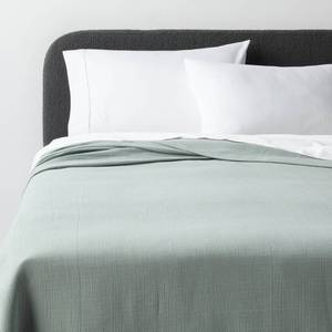 lot 1386 image: FullQueen Luxe Matelasse Coverlet Light Teal Green - Threshold Cotton Fabric, Machine Washable, Lightweight - Retail $59