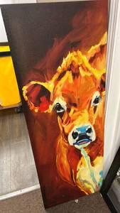 lot 50500 image: Oil Painting Cow Portrait Canvas Art