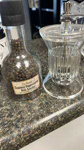 lot 50510 image: Glass Peppercorn Mill with Grinder