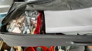 lot 50539 image: Christmas Wrapping Paper and Gift Wrap Storage in Gray Carrying Case