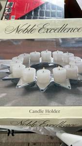 lot 50543 image: Noble Excellence Star Shaped Metal Candle Holder with Votive Candles