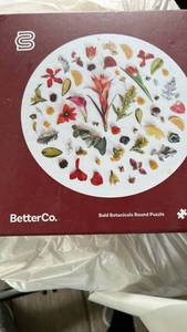 lot 50547 image: BetterCo Bold Botanicals Round Jigsaw Puzzle 500 Pieces