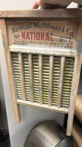 lot 50590 image: National Washboard Co. Wooden and Metal Washboard