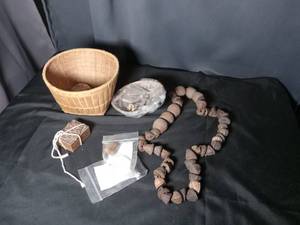 lot 4654 image: Native American Style Artifact Collection with Woven Basket