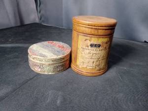 lot 4685 image: ZOP Adhesive Plaster Container and Decorative Round Box Set