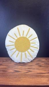 lot 40531 image: Handmade Sun Design Round Throw Pillow