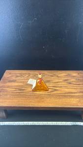 lot 40534 image: Decorative Amber Glass Perfume Bottle with Cork Stopper