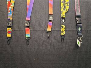 lot 5012 image: Colorful Fabric Lanyards with Metal Clips