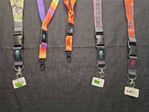 lot 5019 image: Collection of Colorful Lanyards with Skull Designs