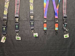 lot 5021 image: Colorful Skull Print Lanyards with Release Buckles