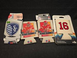 Sports Can Cooler Collection - Sporting KC MLS and Kansas City Chiefs NFL Patrick Mahomes