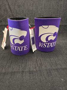 lot 5027 image: Kansas State University K-State Purple Neoprene Can Koozies Set of 2