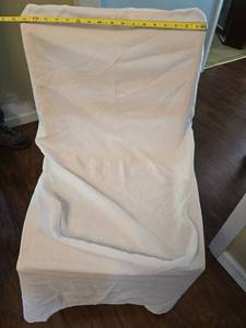 lot 5036 image: White Cotton Poly blend chair covers catering weddings