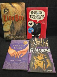 lot 5037 image: Young Adult Novel Collection - 4 Books Including Lion Boy, Simon vs. The Homo Sapiens Agenda, If You Could Be Mine, and Daughter of Fu-Manchu
