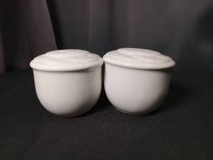lot 4736 image: White Ceramic Salt and Pepper Shakers Set