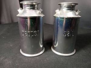 lot 4765 image: Stainless Steel Salt and Pepper Shaker Set