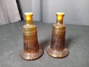 lot 4819 image: Amber Glass Medicine Bottles Salt and Pepper Shakers