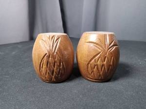lot 4827 image: Carved Wood Salt and Pepper Shaker Set