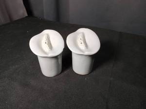 lot 4830 image: White Ceramic Salt and Pepper Shakers Set