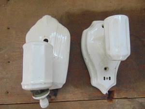 lot 4415 image: Pair of Porcelain fixtures