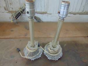 lot 4416 image: Pair of Glass Based Lamps