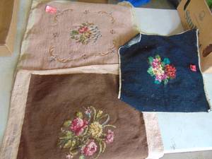 lot 4463 image: Selection of Embroidery Pieces - Seat Covers 