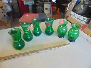 lot 4526 image: Selection of Green Vases