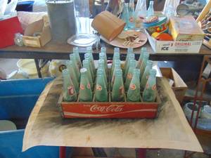 lot 4536 image: Coca-Cola Tray with Dr. Pepper Bottles