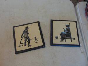 lot 4556 image: Pair of Chalkware Silhouttes