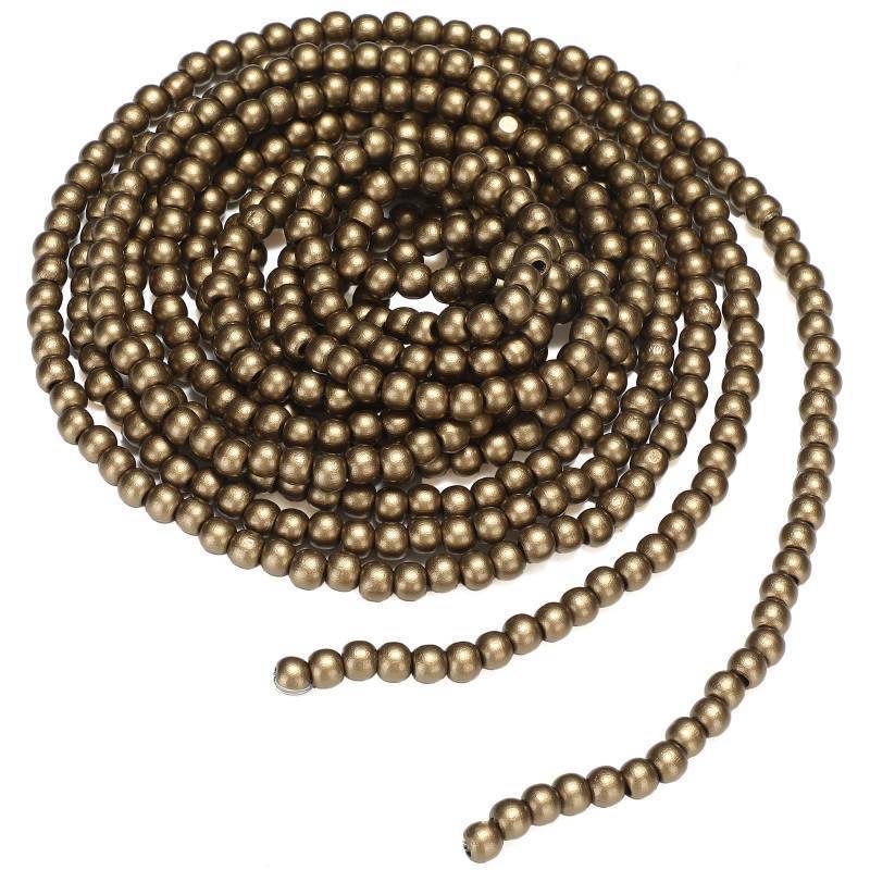 lot 45230 image: 16 Feet Christmas Wood Bead Garland Wooden Bead Garland for Christmas Tree Holiday Decoration(Bronze Gold) - Retail $22
