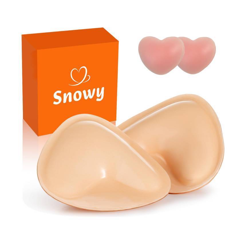 lot 45234 image: Snowy Sticky Bra Inserts, Reusable and Waterproof Double Sided Snowy Inserts, Sticky Bra Push Up for Women Dresses Bikinis (Large (CD Cups)) - Retail $26