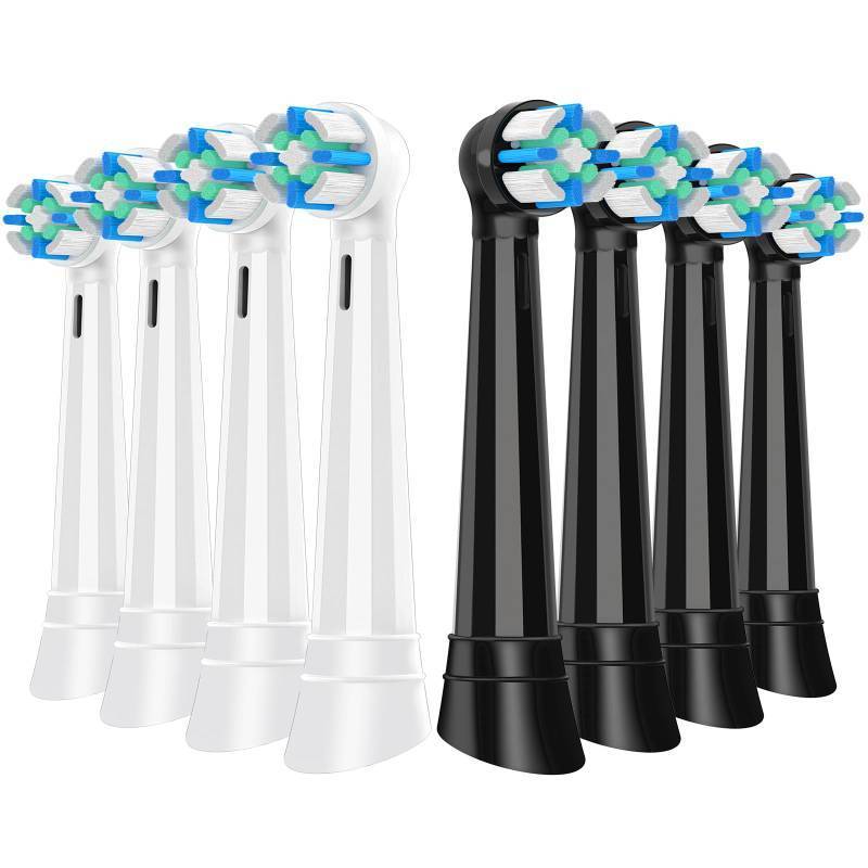 lot 45243 image: 8 Pcs IO Replacement Heads Compatible with Oral B IO 2345678910Deep Clean Series Electric Toothbrushes, Medium Softness Brush Heads Compatible with Oral B iO (BlackWhite) - Retail $22