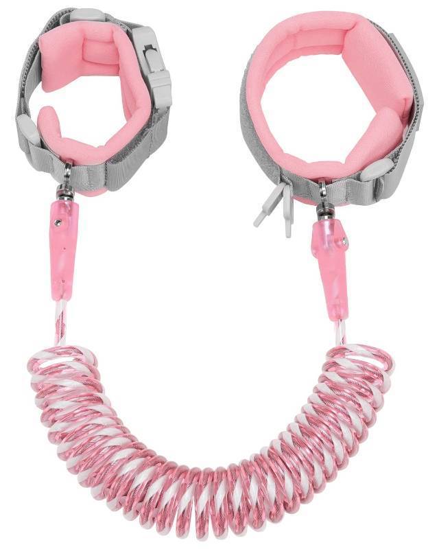 lot 45272 image: Kids Leash for Toddler, Reflective Anti Lost Wrist Link with Key & Lock, 8.2ft Safety Wristband Child Walking Harness for Supermarket Mall Airport Amusement Park Zoo Outdoor - Retail $10
