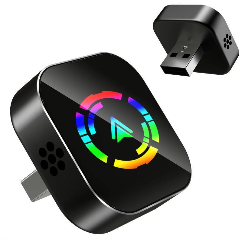 lot 45317 image: Wireless CarPlay Adapter, 2026 Upgraded Wired to Wireless for Apple CarPlay & Android Auto, Mini USB Design Car Play Adapter with Type-C Extension, Plug and Play, Stable Connection & No Latency - Retail $30